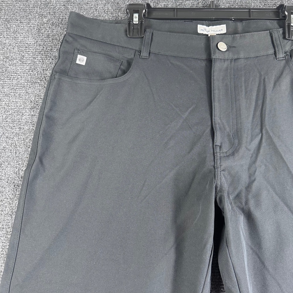 Peter Millar Golf Pants Mens 38/30 38x30 Black Performance Five Pocket Casual - Picture 3 of 16